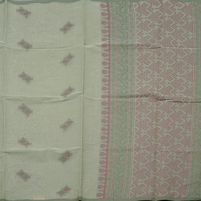 Hayagrivas Handloom Pure Silk Cotton Saree in Delicate Light Pastel Green KBE71D62-2