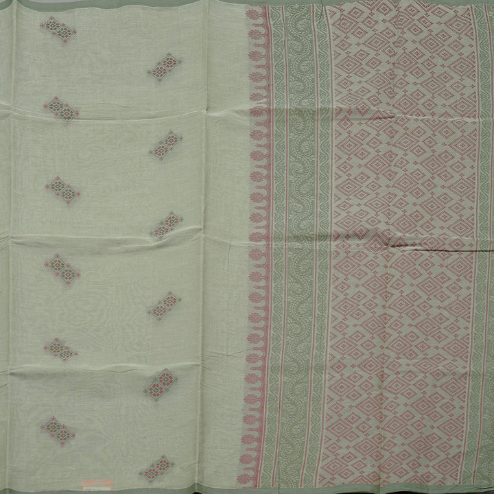 Hayagrivas Handloom Pure Silk Cotton Saree in Delicate Light Pastel Green KBE71D62-2