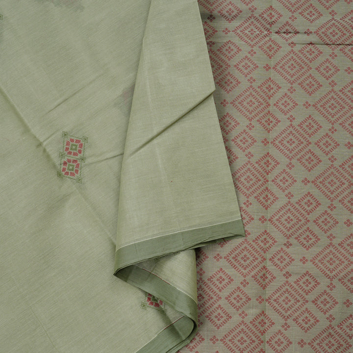 Hayagrivas Handloom Pure Silk Cotton Saree in Delicate Light Pastel Green KBE71D62-2