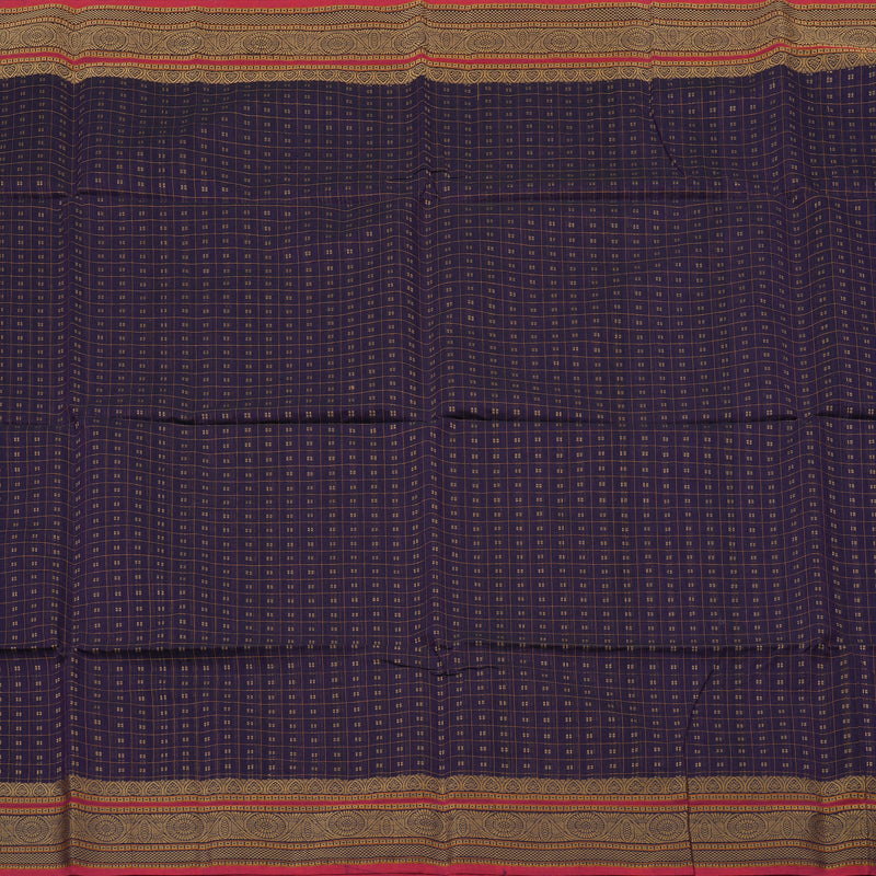 Hayagrivas Handloom Pure Cotton Saree in Sophisticated Dark Blue KBE71D64-1