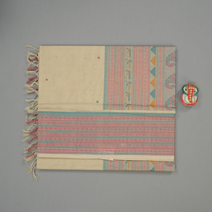 Hayagrivas Handloom Pure Cotton Saree in Ethereal Sandal KBE71D65-2