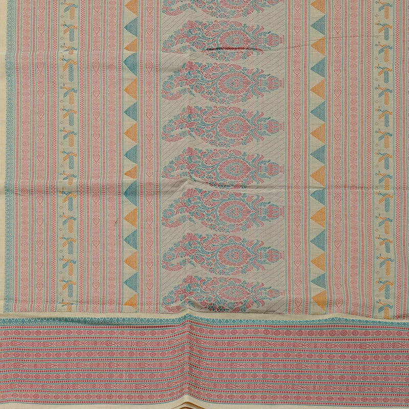 Hayagrivas Handloom Pure Cotton Saree in Ethereal Sandal KBE71D65-2