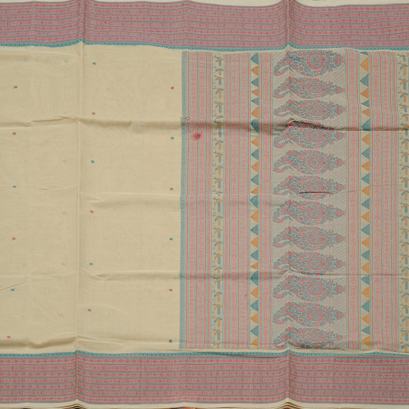 Hayagrivas Handloom Pure Cotton Saree in Ethereal Sandal KBE71D65-2