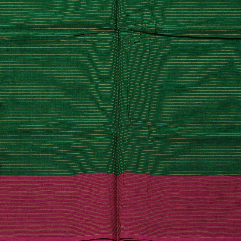 Hayagrivas Handloom Pure Cotton Saree in Head-turning Bottle Green KBE71D68-1