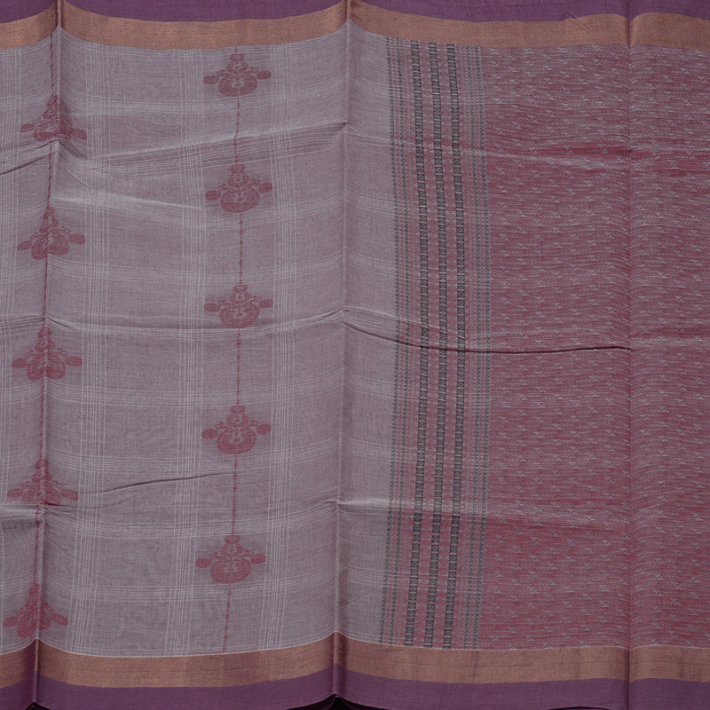 Hayagrivas Handloom Pure Cotton Saree in Classic Grey KBE71D69-2