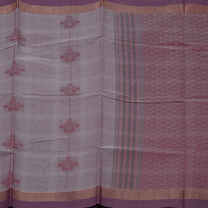 Hayagrivas Handloom Pure Cotton Saree in Classic Grey KBE71D69-2