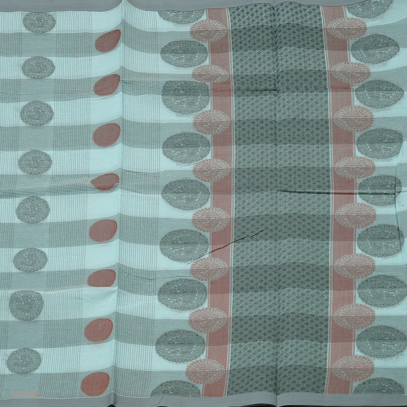 Hayagrivas Handloom Pure Cotton Saree in Graceful Light Silver Grey KBE71D7-1