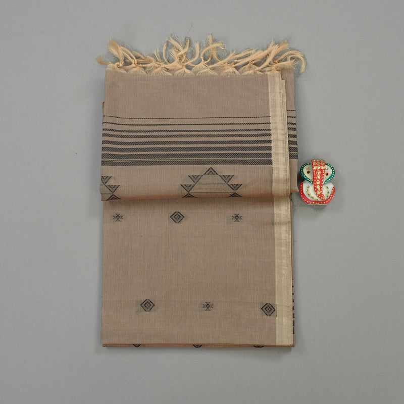 Hayagrivas Handloom Pure Cotton Saree in Charming Beige KBE71D8-1