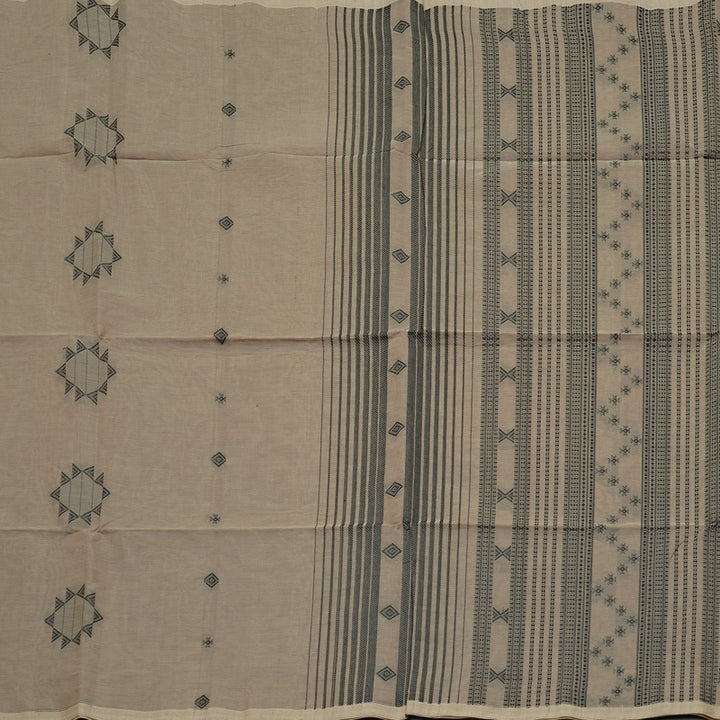 Hayagrivas Handloom Pure Cotton Saree in Charming Beige KBE71D8-1