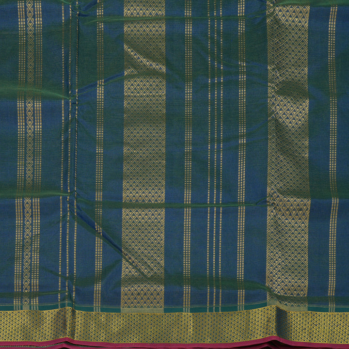 Hayagrivas Handloom Mayilkazhuthu Ten Yards Kanjivaram Silk Cotton Saree KBE724G7-2