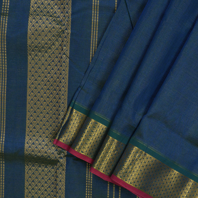Hayagrivas Handloom Mayilkazhuthu Ten Yards Kanjivaram Silk Cotton Saree KBE724G7-2