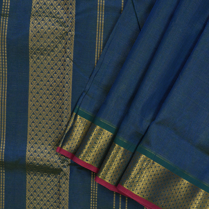 Hayagrivas Handloom Mayilkazhuthu Ten Yards Kanjivaram Silk Cotton Saree KBE724G7-2