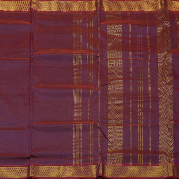 Hayagrivas Handloom Violet Kanjivaram Ten Yards Silk Cotton Saree KBE724G7-3
