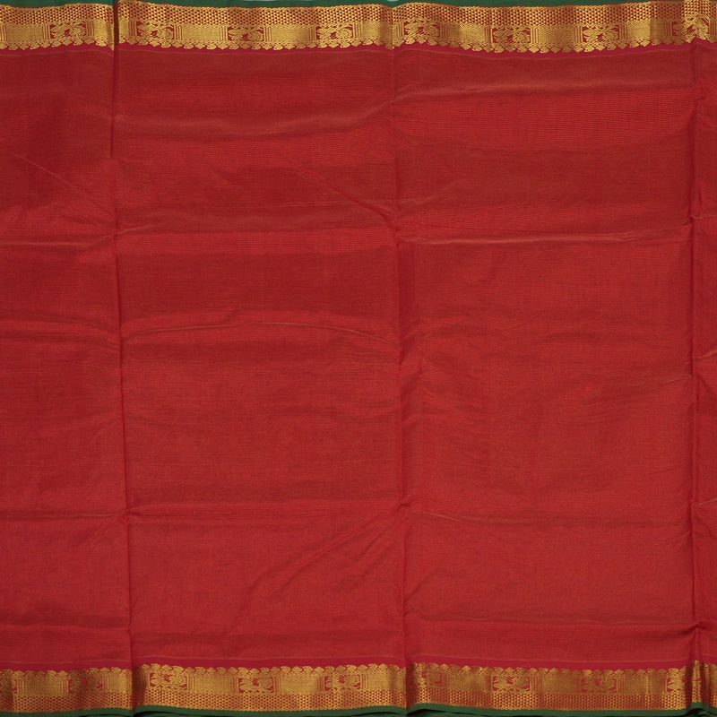 Hayagrivas Red Pure Ten Yards Silk Cotton Saree KBE724G7-4