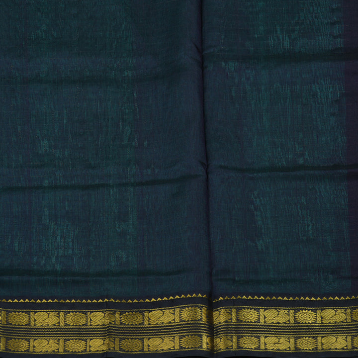 Hayagrivas Bright Teal Pure Silk Cotton Saree KBE725G2-1