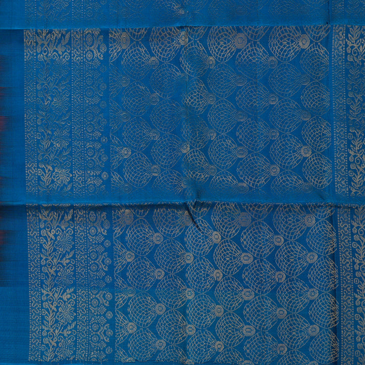 Hayagrivas Handloom Wine Maroon Pure Soft Silk Saree with Aqua Blue Border KBE730G5-2