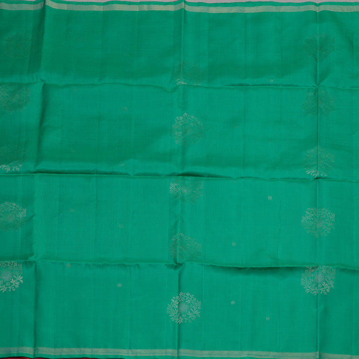 Hayagrivas Handloom Green Soft Silk Saree KBE730G6-5