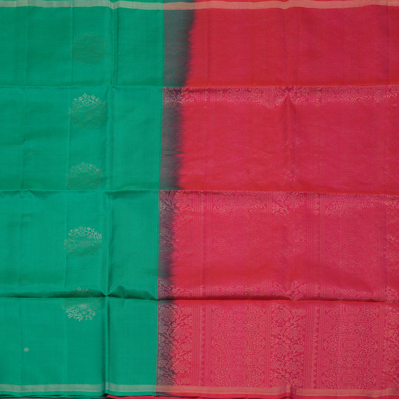 Hayagrivas Handloom Green Soft Silk Saree KBE730G6-5