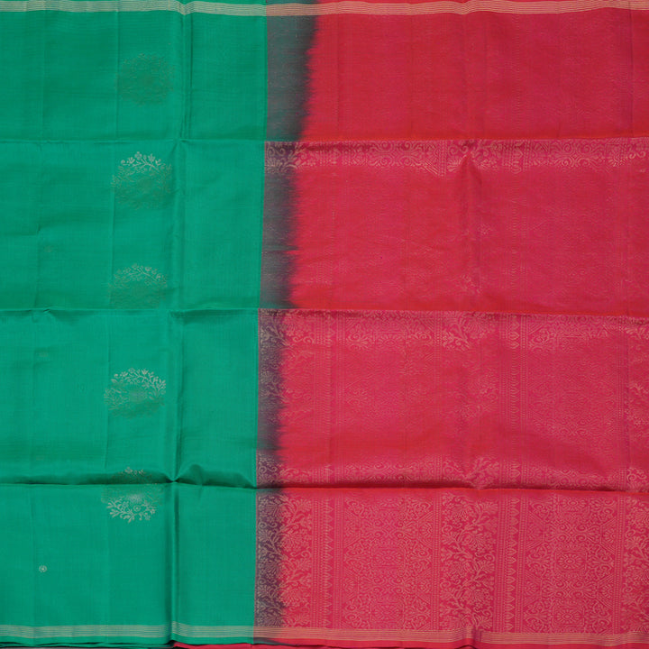 Hayagrivas Handloom Green Soft Silk Saree KBE730G6-5