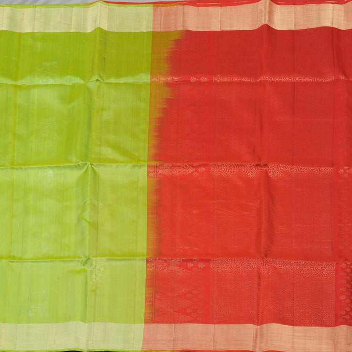 Hayagrivas Parrot Green Pure Soft Silk Saree KBE730G7-5