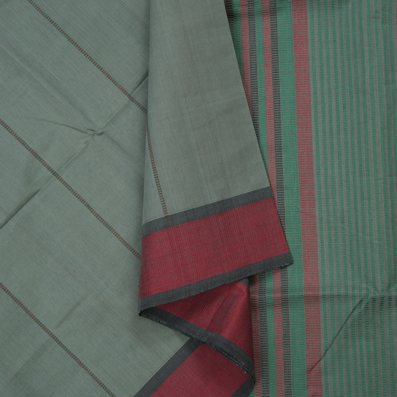 Hayagrivas Handloom Pure Cotton Saree in Elephant Grey KBE733G1-5