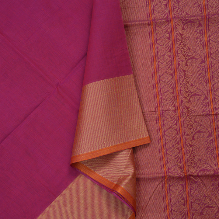 Hayagrivas Deep Pink Pure Cotton Saree  KBE734G10-4