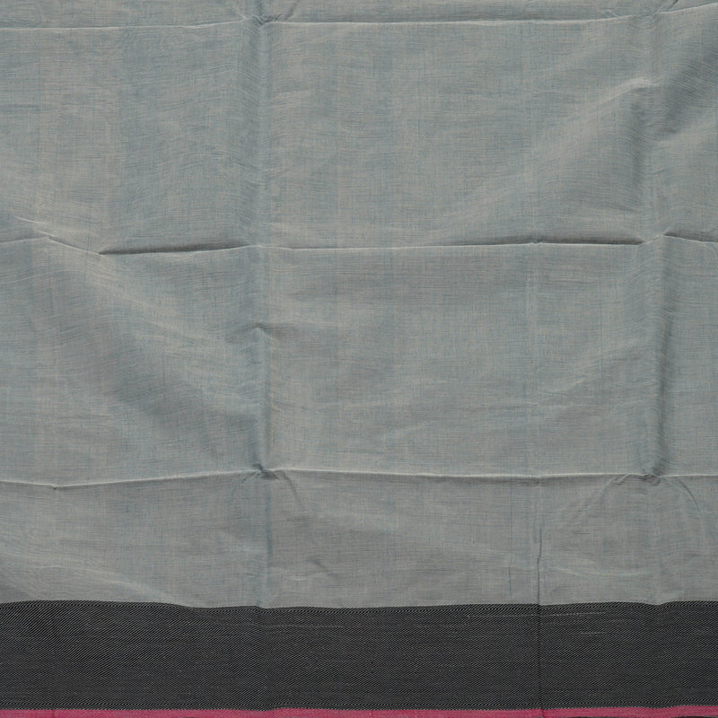 Hayagrivas Grey Pure Cotton Saree with Black Border KBE734G10-6
