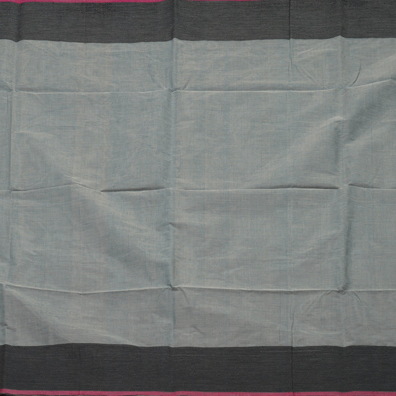 Hayagrivas Grey Pure Cotton Saree with Black Border KBE734G10-6