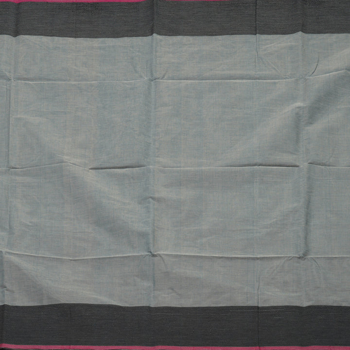 Hayagrivas Grey Pure Cotton Saree with Black Border KBE734G10-6