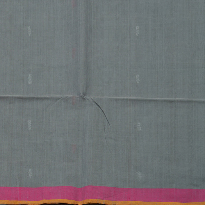Hayagrivas Grey Pure Cotton Saree with Pink Border KBE735G2-6