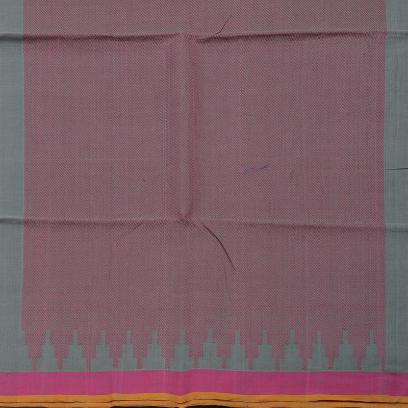 Hayagrivas Grey Pure Cotton Saree with Pink Border KBE735G2-6