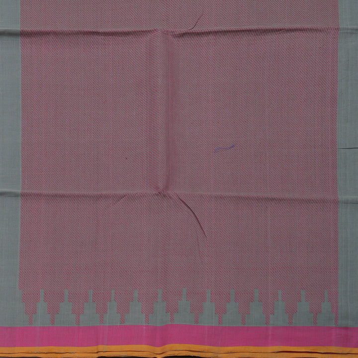 Hayagrivas Grey Pure Cotton Saree with Pink Border KBE735G2-6