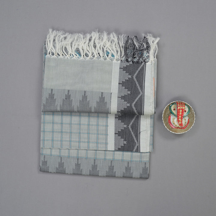 Hayagrivas Handloom Pure Cotton Saree in Classic Grey KBE735G7-6