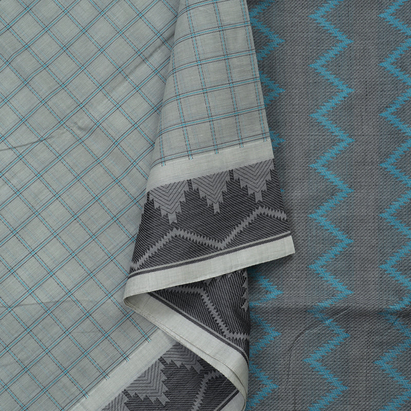 Hayagrivas Handloom Pure Cotton Saree in Classic Grey KBE735G7-6