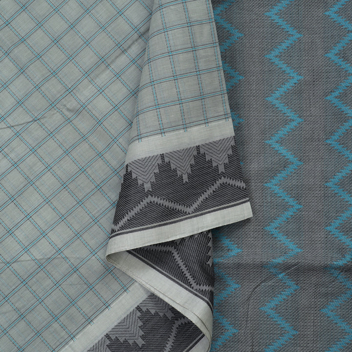 Hayagrivas Handloom Pure Cotton Saree in Classic Grey KBE735G7-6