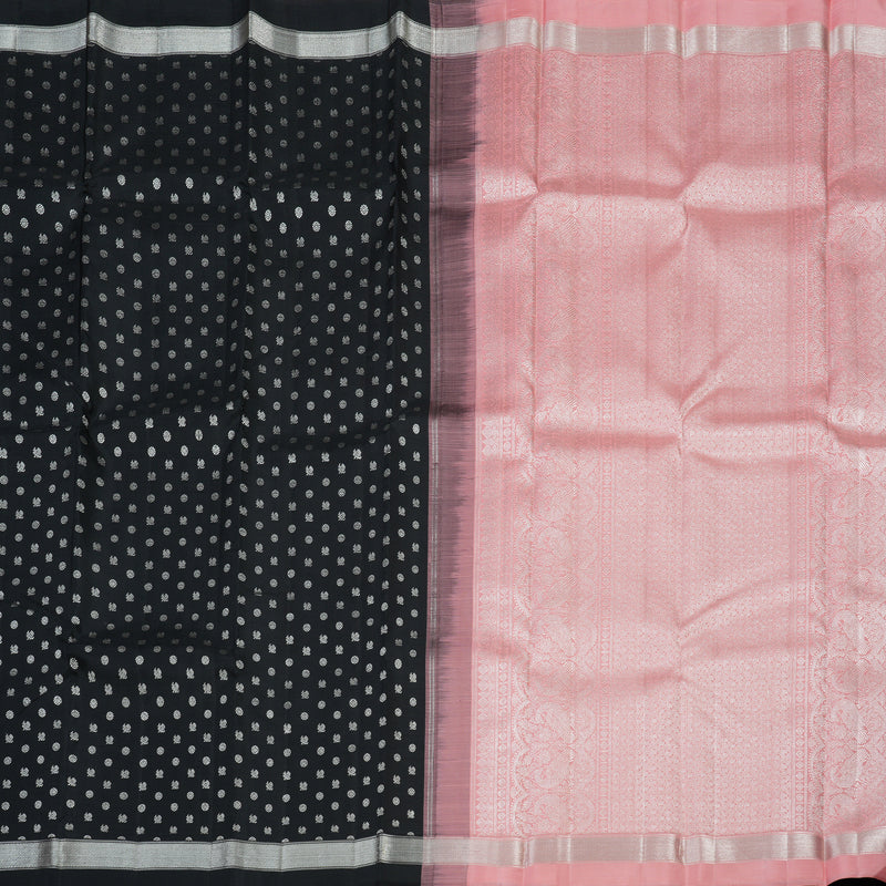 Hayagrivas Handloom Black Kanjivaram Silk Saree KBE736G27-1