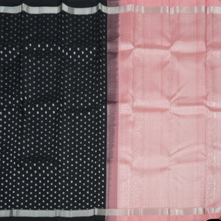 Hayagrivas Handloom Black Kanjivaram Silk Saree KBE736G27-1