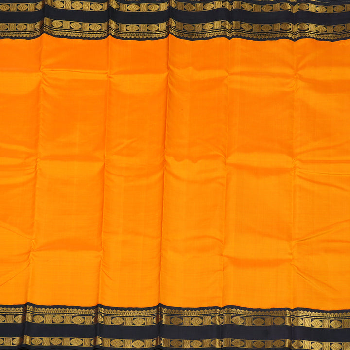 Hayagrivas Handloom Mango Orange Kanjivaram Silk Saree with Deep Nagapazham border KBE736G32-1