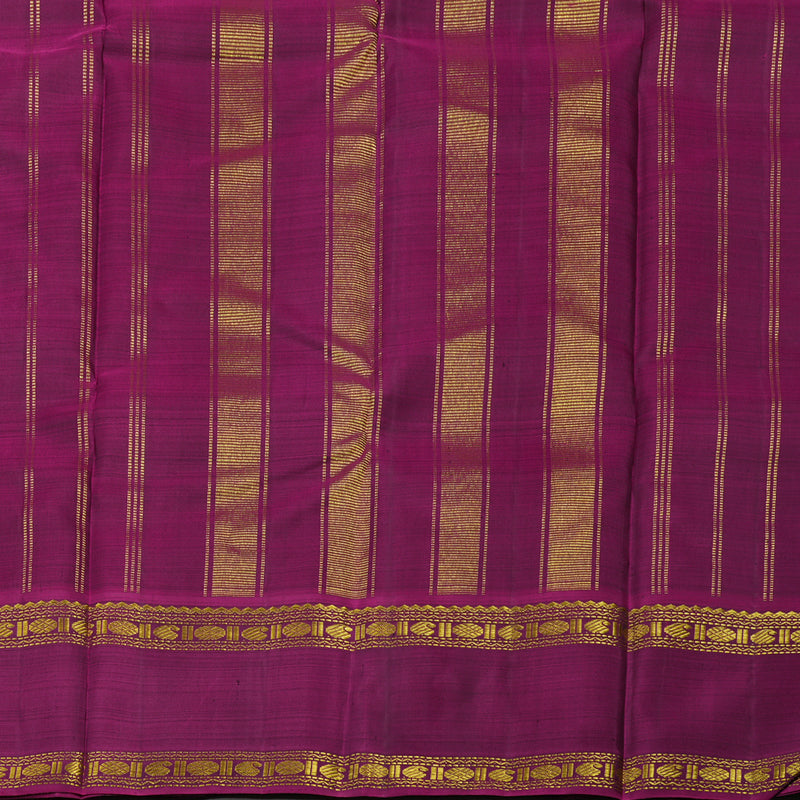 Hayagrivas Handloom Bottle Green Kanjivaram Silk Saree with Ganga Jamuna border KBE739G3-1