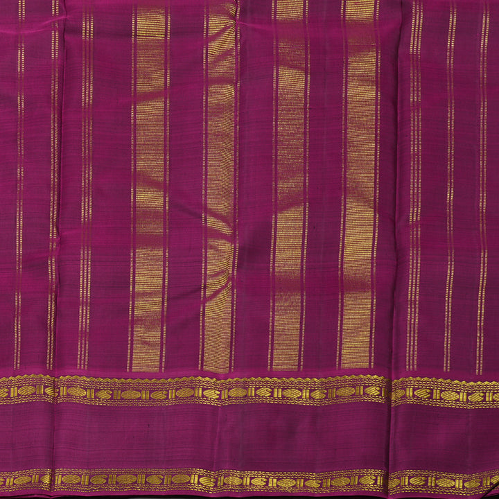 Hayagrivas Handloom Bottle Green Kanjivaram Silk Saree with Ganga Jamuna border KBE739G3-1