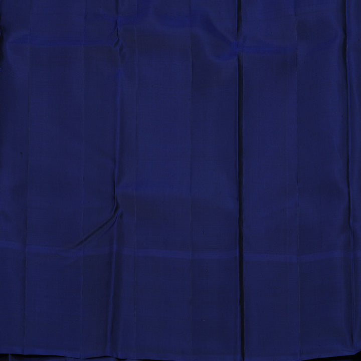 Hayagrivas Handloom Orange & Pink Muted Checks Kanjivaram Silk Saree with Navy Blue Border KBE748G1-3