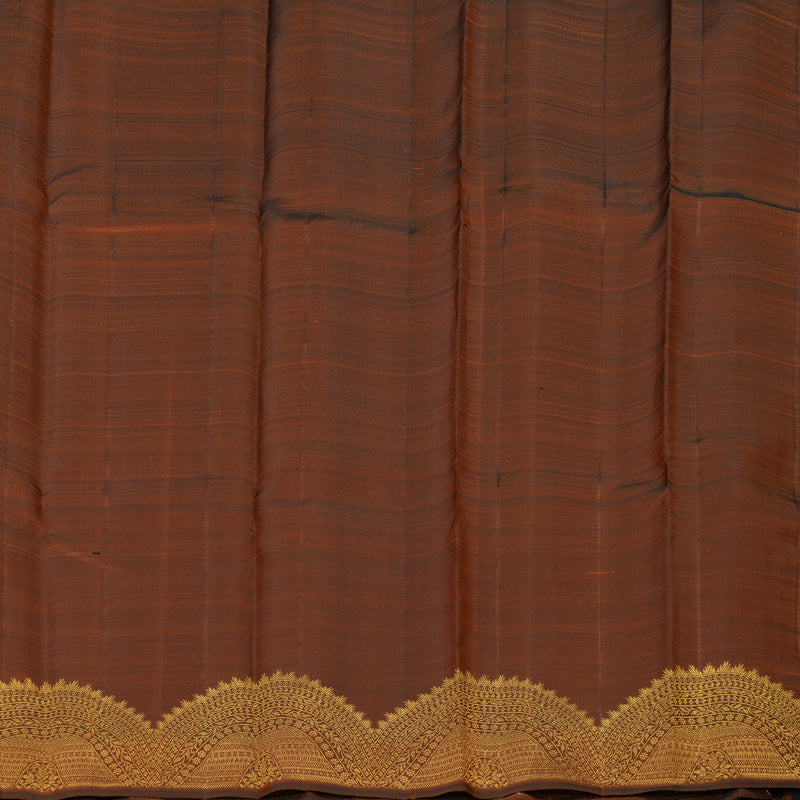 Hayagrivas Handloom Wine Purple Kanjivaram Silk Saree with Rust Orange border KBE749G12-1