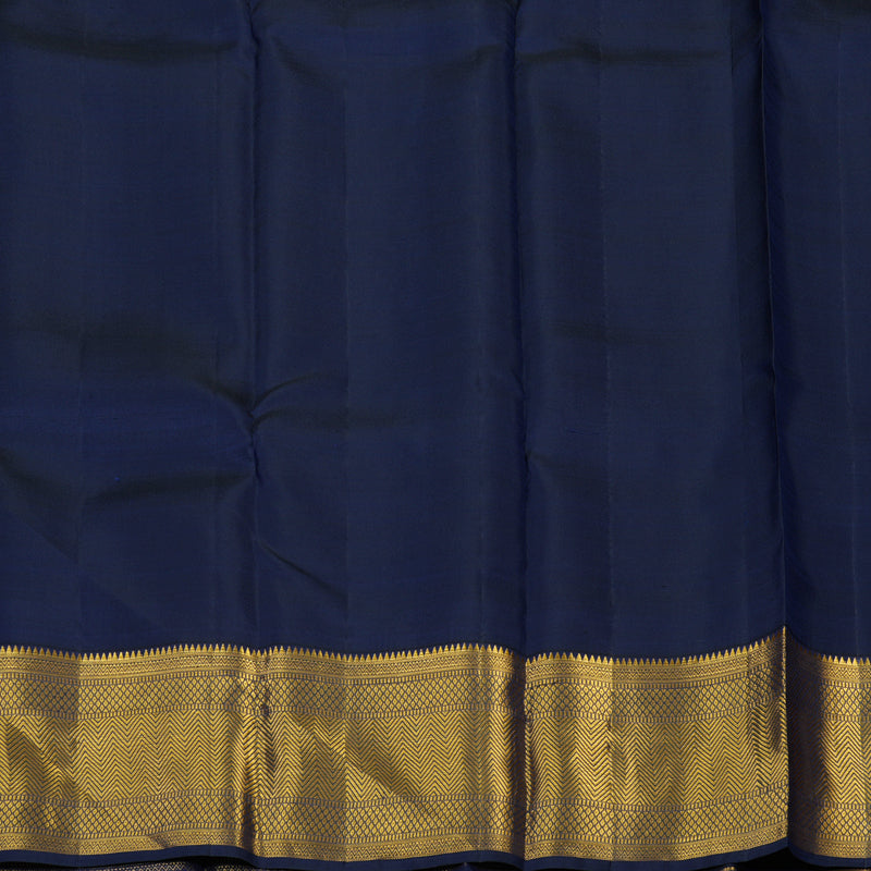 Hayagrivas Handloom Navy Blue Kanjivaram Silk Saree KBE749G14-1