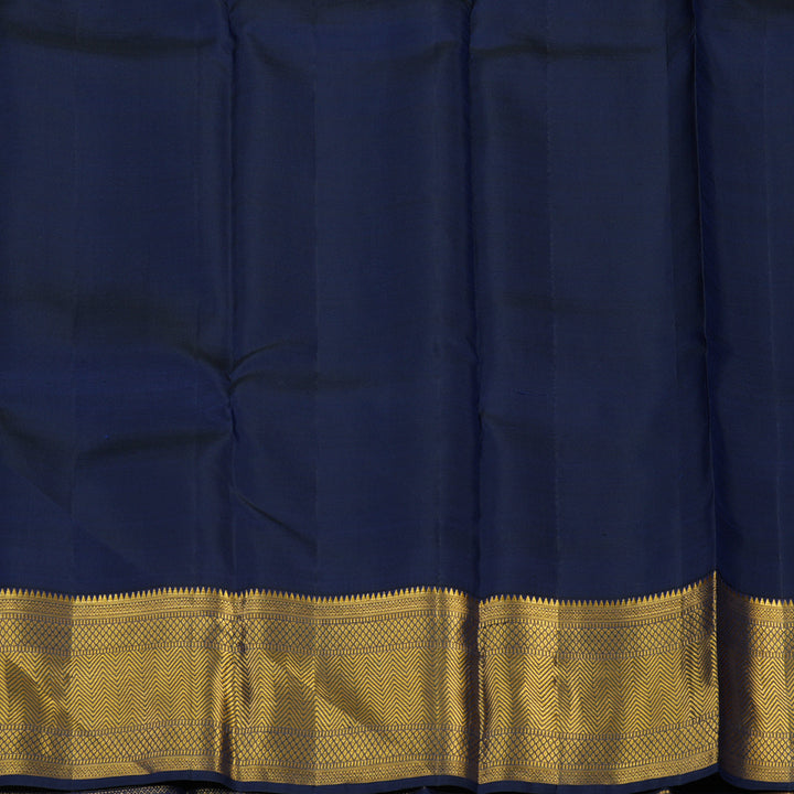 Hayagrivas Handloom Navy Blue Kanjivaram Silk Saree KBE749G14-1