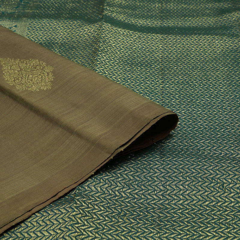Hayagrivas Handloom Mehandi Green Kanjivaram Silk Saree KBE749G18-1
