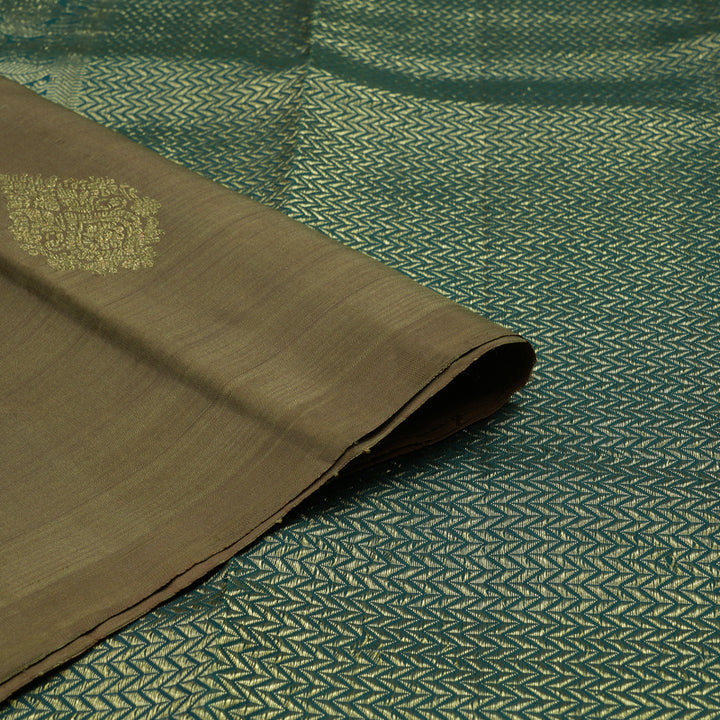 Hayagrivas Handloom Mehandi Green Kanjivaram Silk Saree KBE749G18-1