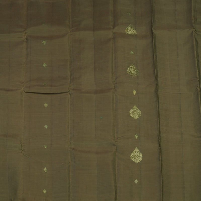 Hayagrivas Handloom Mehandi Green Kanjivaram Silk Saree KBE749G18-1