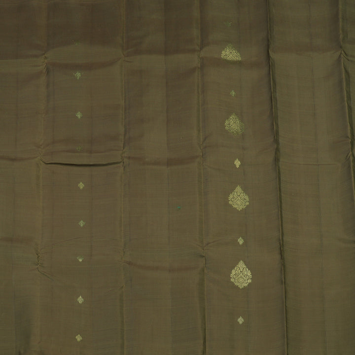Hayagrivas Handloom Mehandi Green Kanjivaram Silk Saree KBE749G18-1