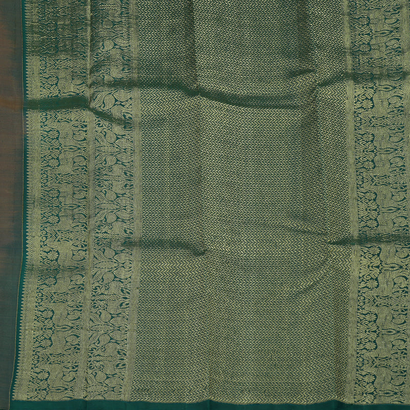 Hayagrivas Handloom Mehandi Green Kanjivaram Silk Saree KBE749G18-1