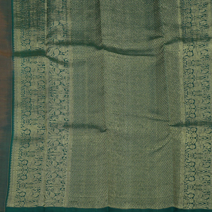 Hayagrivas Handloom Mehandi Green Kanjivaram Silk Saree KBE749G18-1